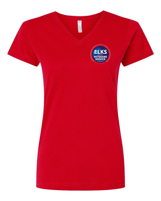 Elks Veterans Women's Fine Jersey V-Neck Tee