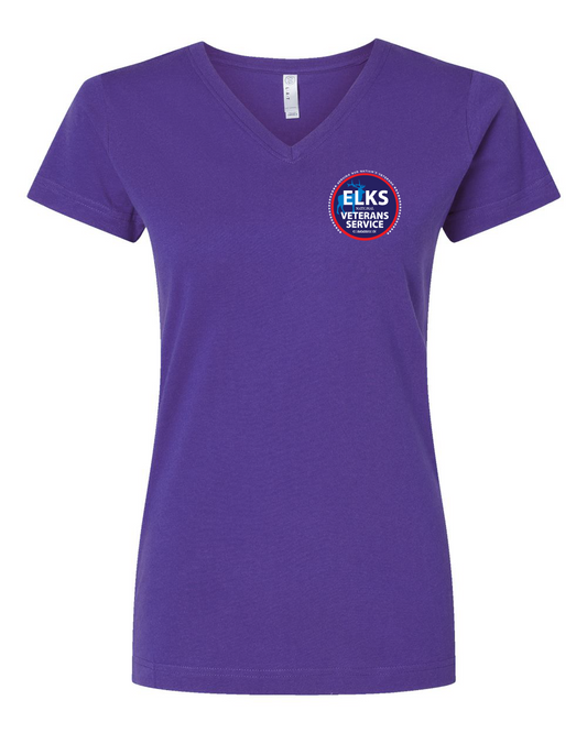 Elks Veterans Women's Fine Jersey V-Neck Tee