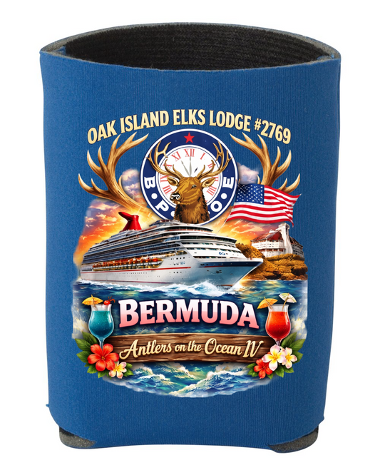 Elks Antlers on the Ocean 4 Foam Can Koosie