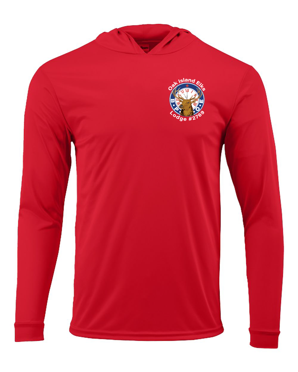 Elks BPOE Unisex Bahama Performance Hooded Long Sleeve T-Shirt