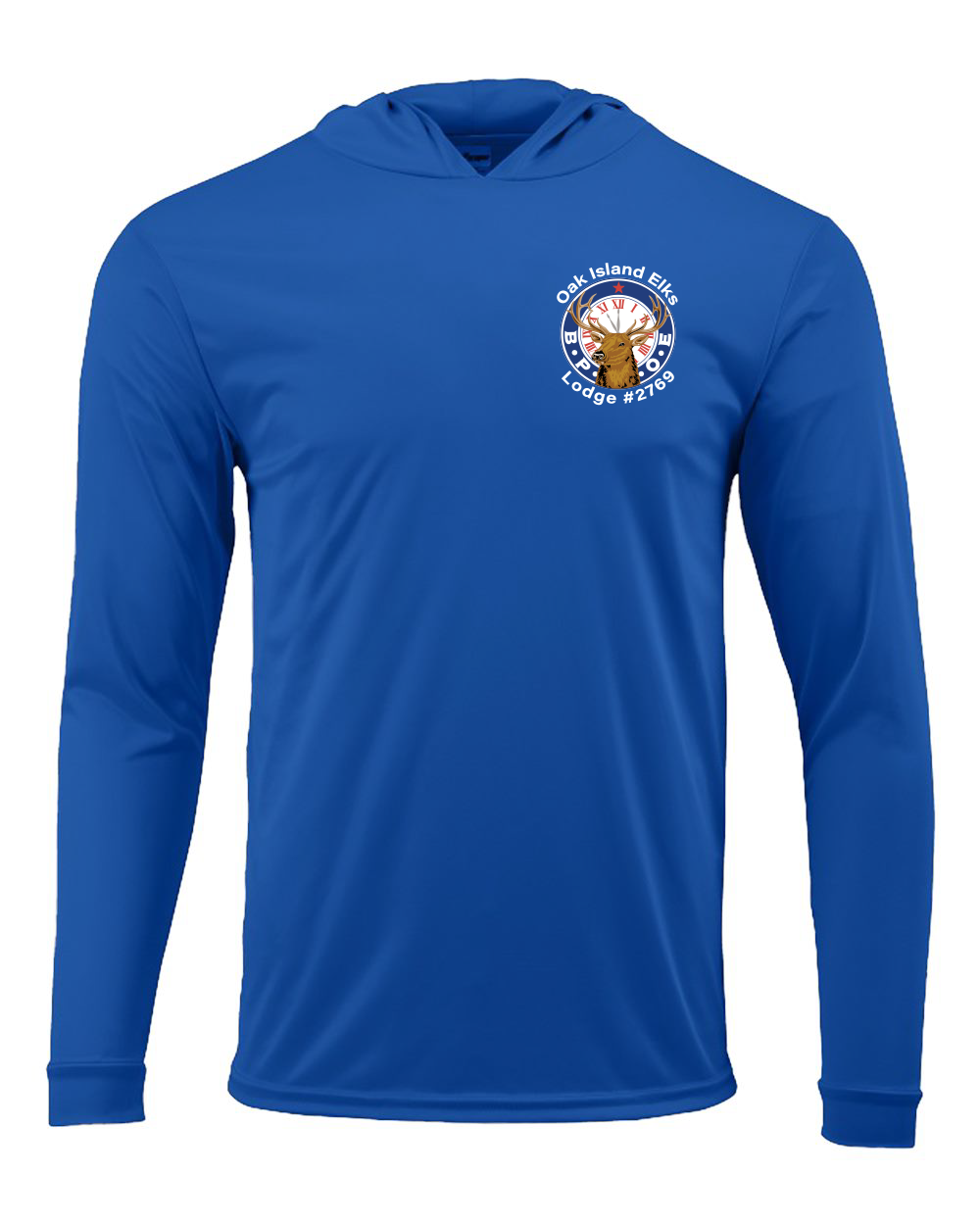 Elks BPOE Unisex Bahama Performance Hooded Long Sleeve T-Shirt